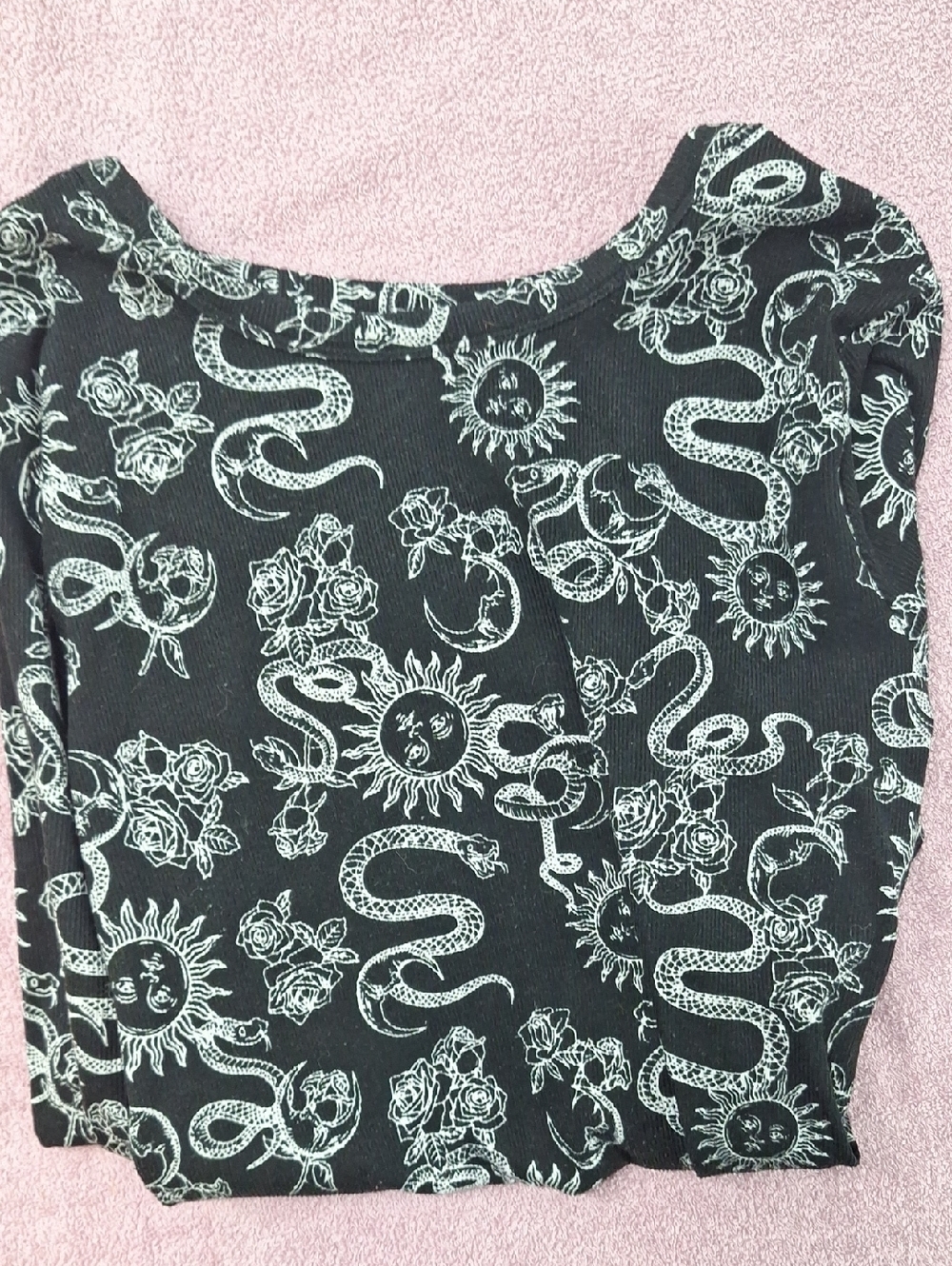 No Boundaries Black and White Graphic Long Sleeve Top